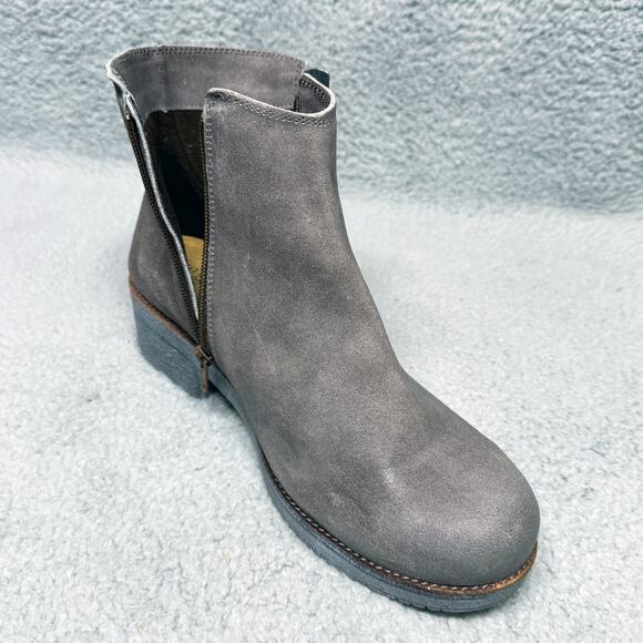 Naot Wander Womens Size 11 Ankle Boots Taupe Gray Suede Double Zip - Picture 9 of 9